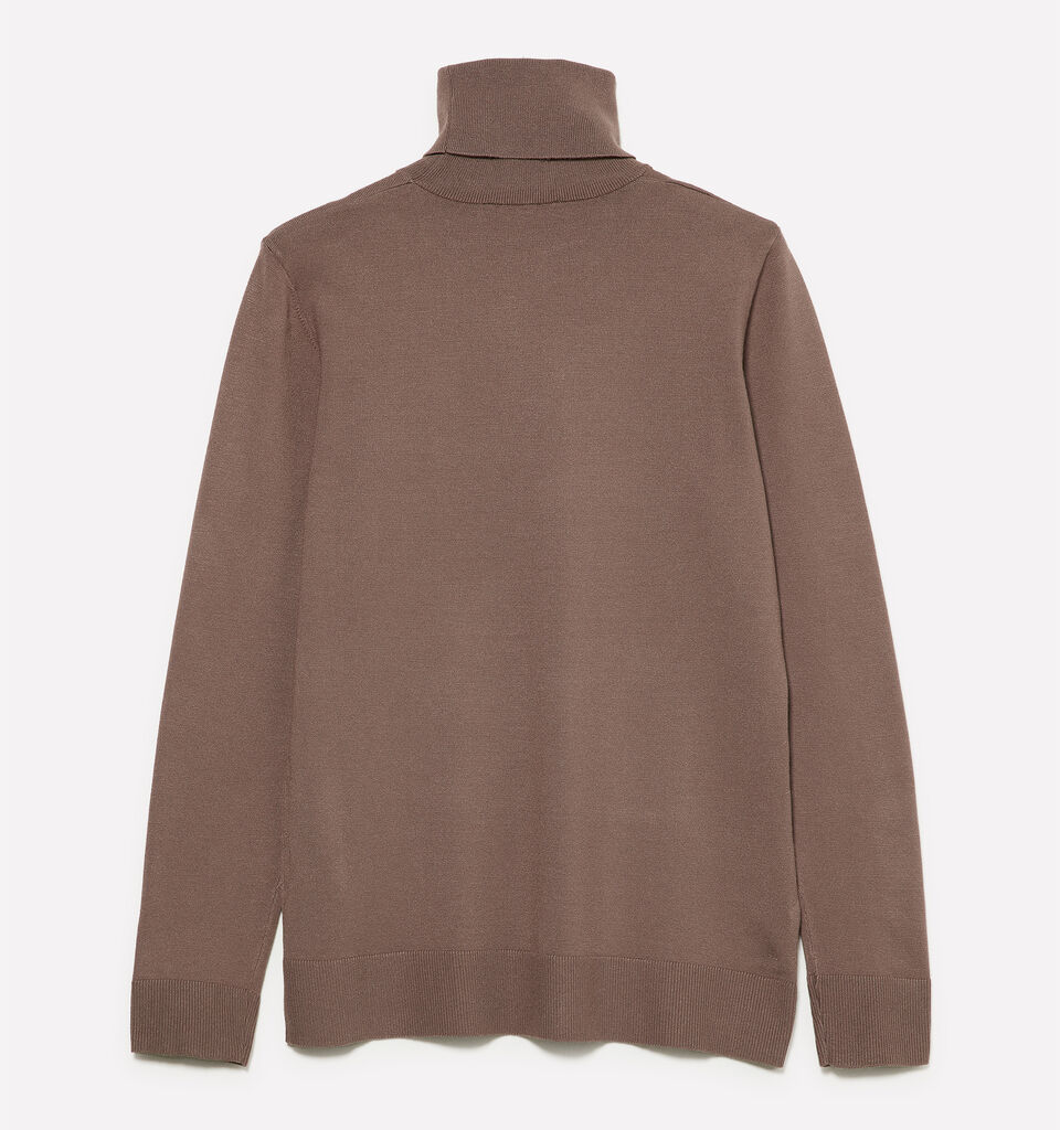 Brown regular fit turtleneck - women's high neck sweaters - Brown | Sisley image number 2